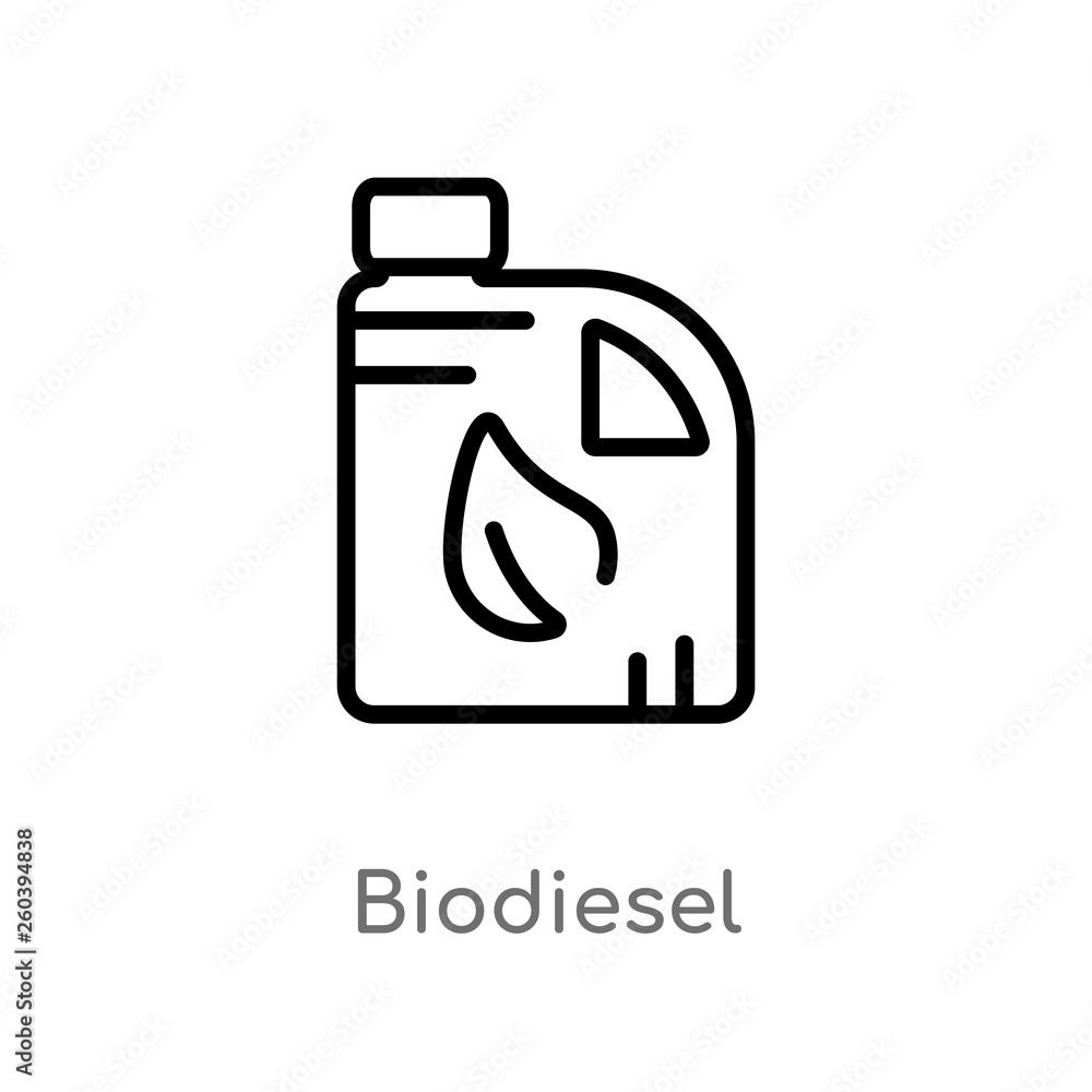 outline biodiesel vector icon. isolated black simple line element illustration from ecology concept. editable vector stroke biodiesel icon on white background outline biodiesel vector icon. isolated black simple line element illustration from ecology concept. editable vector stroke biodiesel icon on white background