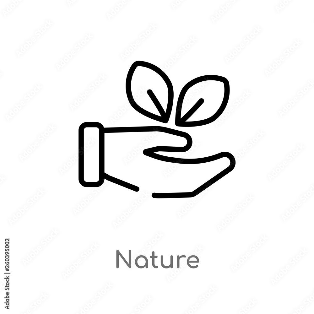 outline nature vector icon. isolated black simple line element illustration from ecology concept. editable vector stroke nature icon on white background outline nature vector icon. isolated black simple line element illustration from ecology concept. editable vector stroke nature icon on white background