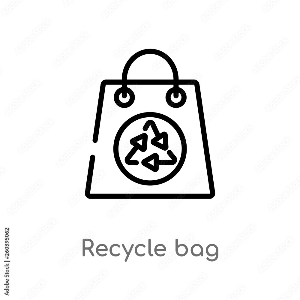 outline recycle bag vector icon. isolated black simple line element illustration from ecology concept. editable vector stroke recycle bag icon on white background outline recycle bag vector icon. isolated black simple line element illustration from ecology concept. editable vector stroke recycle bag icon on white background