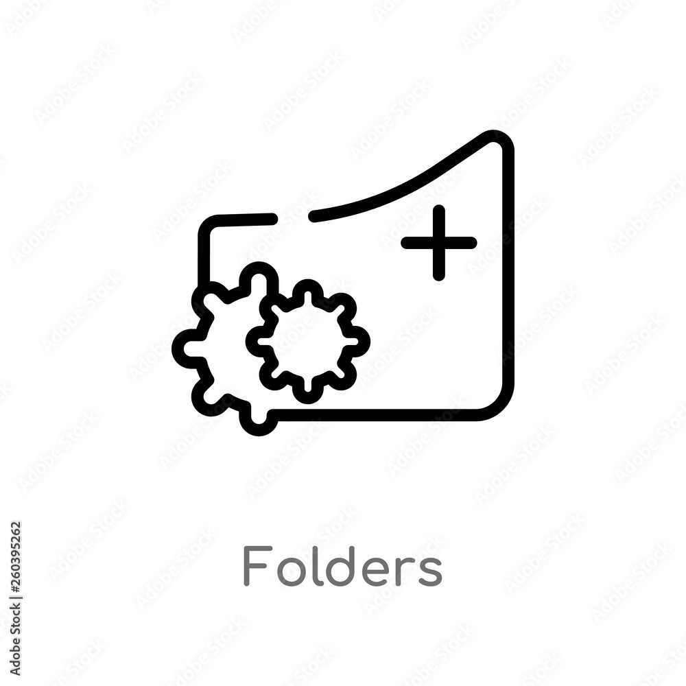 outline folders vector icon. isolated black simple line element illustration from edit tools concept. editable vector stroke folders icon on white background