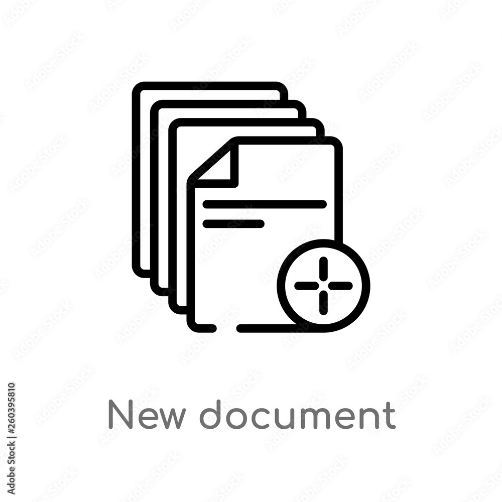 outline new document vector icon. isolated black simple line element illustration from education concept. editable vector stroke new document icon on white background outline new document vector icon. isolated black simple line element illustration from education concept. editable vector stroke new document icon on white background