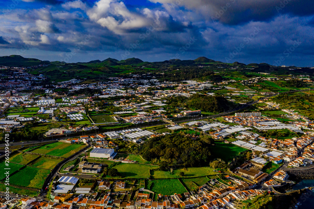 São Miguel - Ponta Delgada Azoren aus der Luft