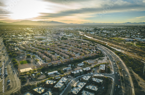 Sunset in the city