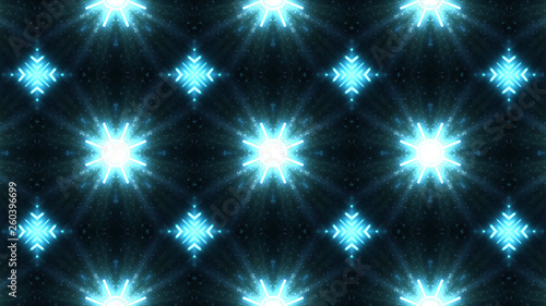 Designer abstract background with glowing individual shapes.