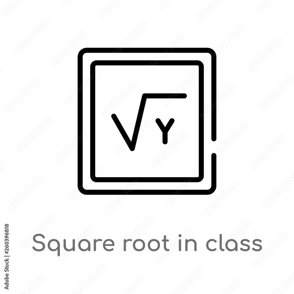 outline square root in class vector icon. isolated black simple line element illustration from education concept. editable vector stroke square root in class icon on white background outline square root in class vector icon. isolated black simple line element illustration from education concept. editable vector stroke square root in class icon on white background