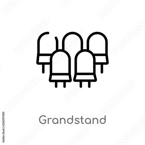 outline grandstand vector icon. isolated black simple line element illustration from education concept. editable vector stroke grandstand icon on white background