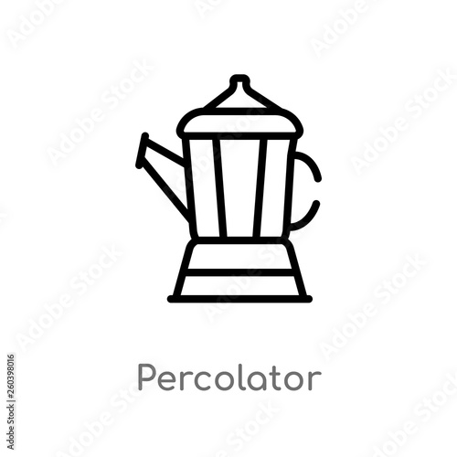 outline percolator vector icon. isolated black simple line element illustration from electronic devices concept. editable vector stroke percolator icon on white background