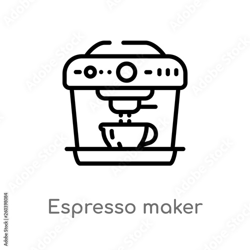 outline espresso maker vector icon. isolated black simple line element illustration from electronic devices concept. editable vector stroke espresso maker icon on white background