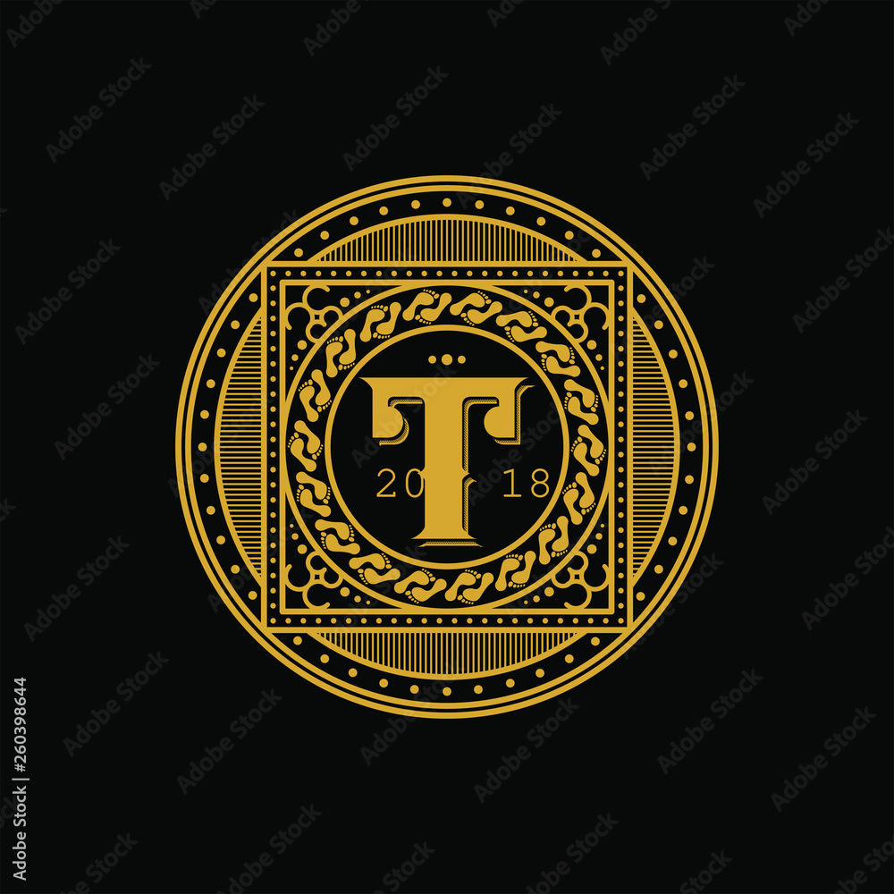 T logo and foot abstract
