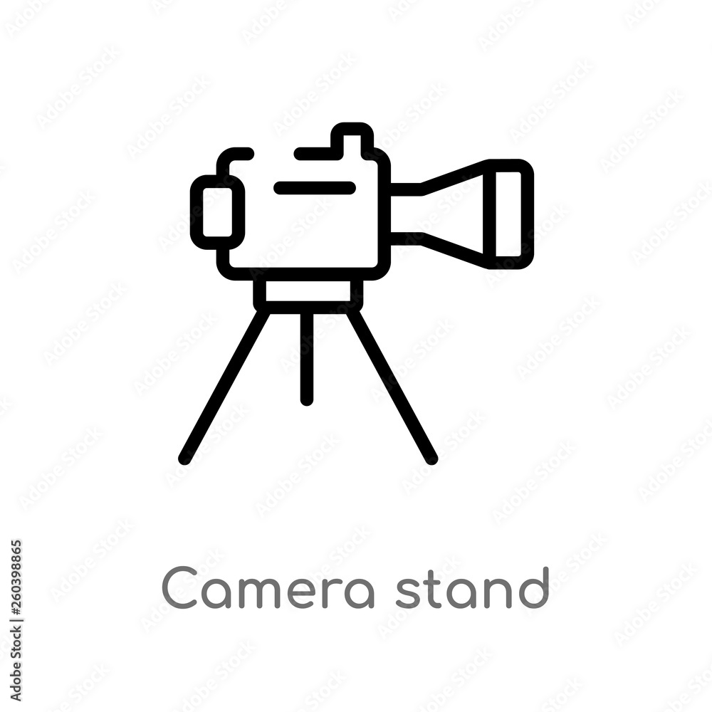 outline camera stand vector icon. isolated black simple line element illustration from electronic stuff fill concept. editable vector stroke camera stand icon on white background outline camera stand vector icon. isolated black simple line element illustration from electronic stuff fill concept. editable vector stroke camera stand icon on white background