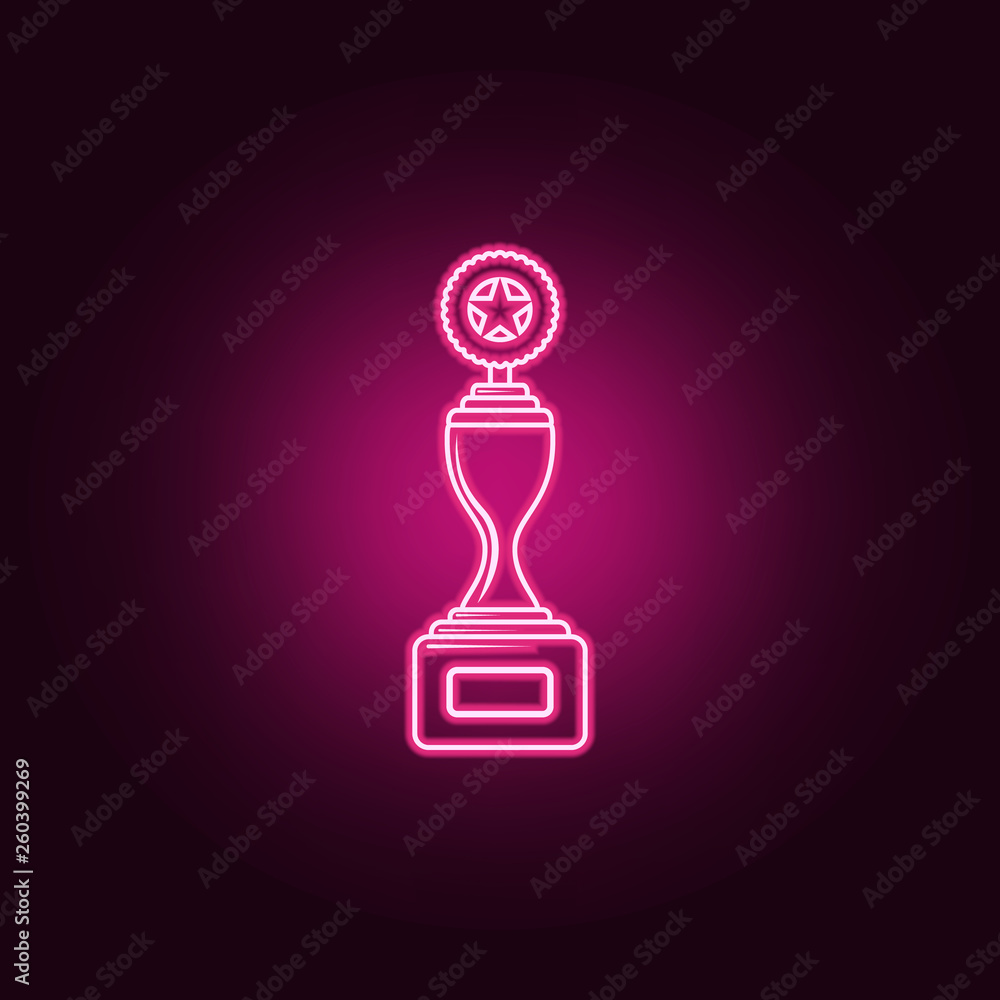 cup with a star icon. Elements of Sucsess and awards in neon style icons. Simple icon for websites, web design, mobile app, info graphics cup with a star icon. Elements of Sucsess and awards in neon style icons. Simple icon for websites, web design, mobile app, info graphics