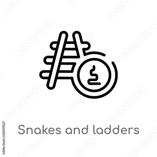 outline snakes and ladders vector icon. isolated black simple line element illustration from entertainment concept. editable vector stroke snakes and ladders icon on white background
