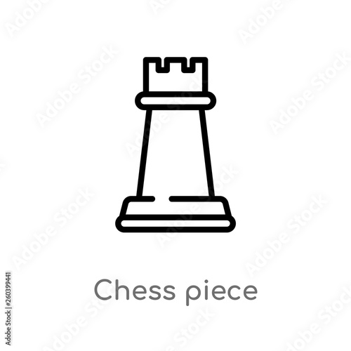 outline chess piece vector icon. isolated black simple line element illustration from entertainment and arcade concept. editable vector stroke chess piece icon on white background