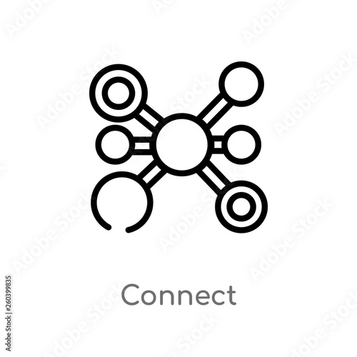 outline connect vector icon. isolated black simple line element illustration from ethics concept. editable vector stroke connect icon on white background
