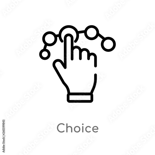 outline choice vector icon. isolated black simple line element illustration from ethics concept. editable vector stroke choice icon on white background photo