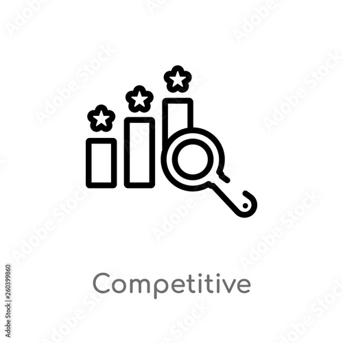 outline competitive vector icon. isolated black simple line element illustration from ethics concept. editable vector stroke competitive icon on white background