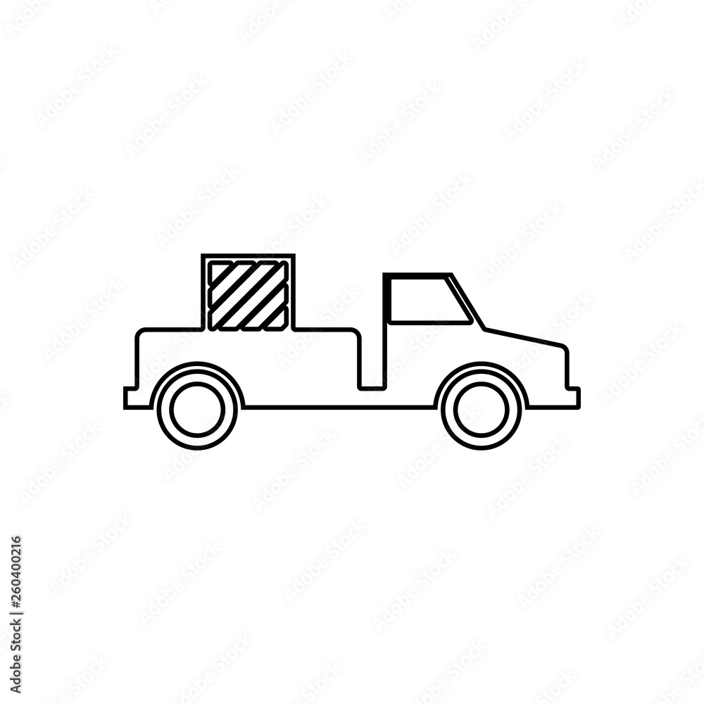 pick-up with cargo icon. Element of transport for mobile concept and web apps icon. Outline, thin line icon for website design and development, app development