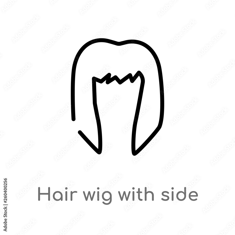 outline hair wig with side vector icon. isolated black simple line element illustration from fashion concept. editable vector stroke hair wig with side icon on white background outline hair wig with side vector icon. isolated black simple line element illustration from fashion concept. editable vector stroke hair wig with side icon on white background