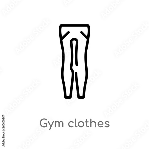 outline gym clothes vector icon. isolated black simple line element illustration from fashion concept. editable vector stroke gym clothes icon on white background