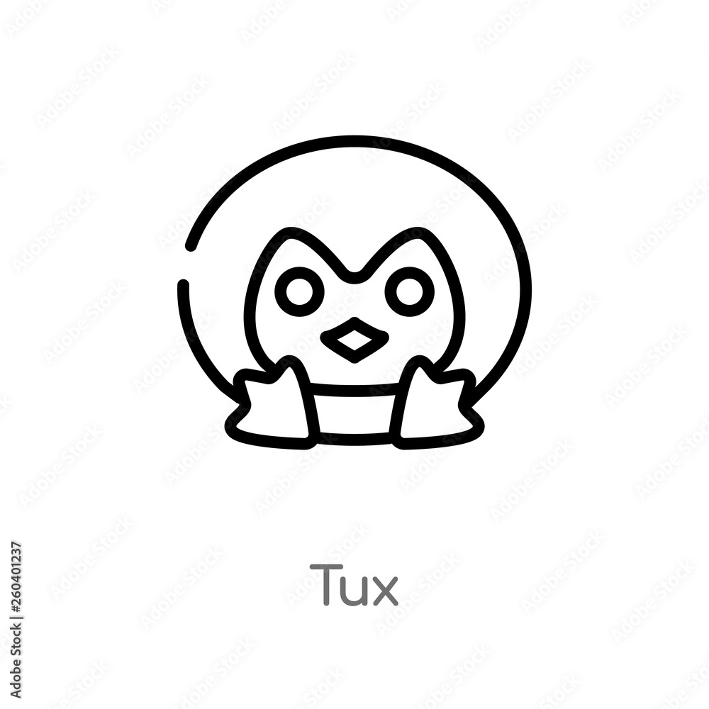 Fototapeta premium outline tux vector icon. isolated black simple line element illustration from fashion concept. editable vector stroke tux icon on white background