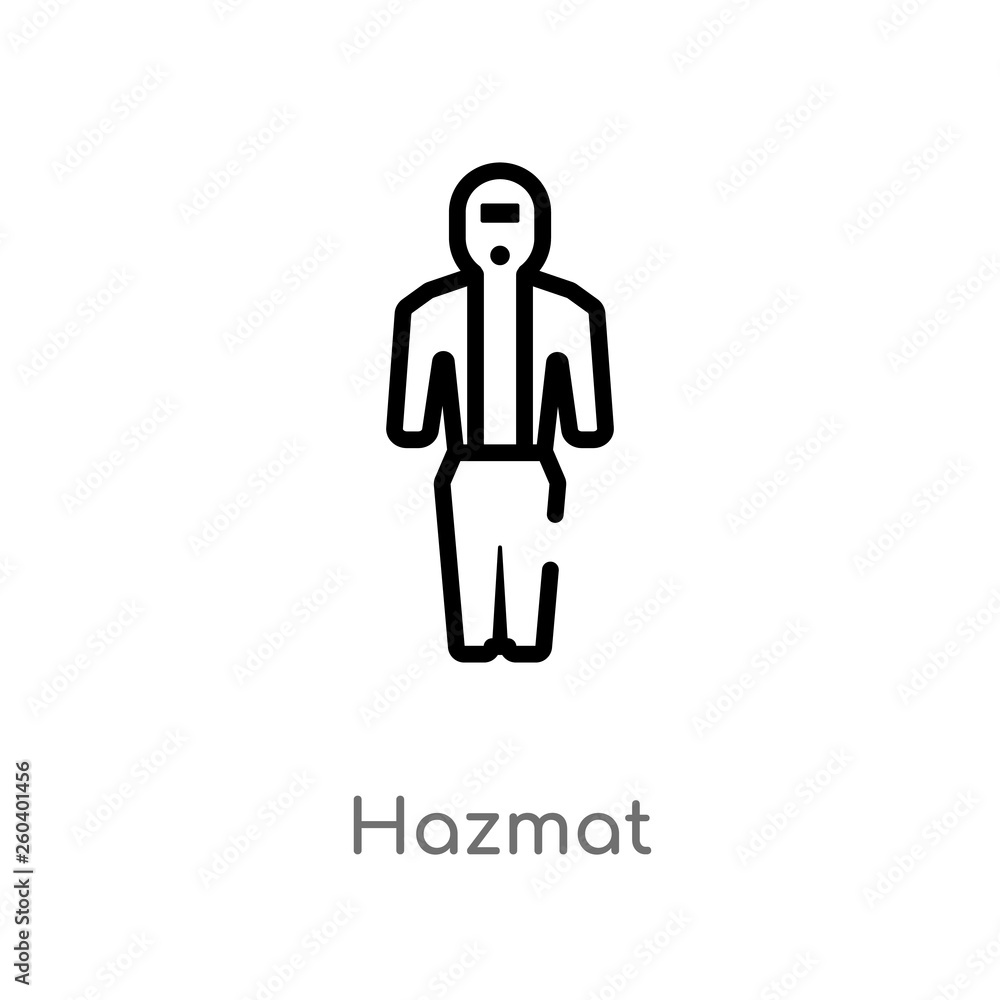 outline hazmat vector icon. isolated black simple line element illustration from fashion concept. editable vector stroke hazmat icon on white background outline hazmat vector icon. isolated black simple line element illustration from fashion concept. editable vector stroke hazmat icon on white background