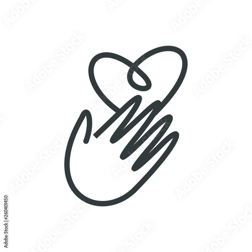 Charity Volunteer Collaboration Heart Love Hands Icon Set	