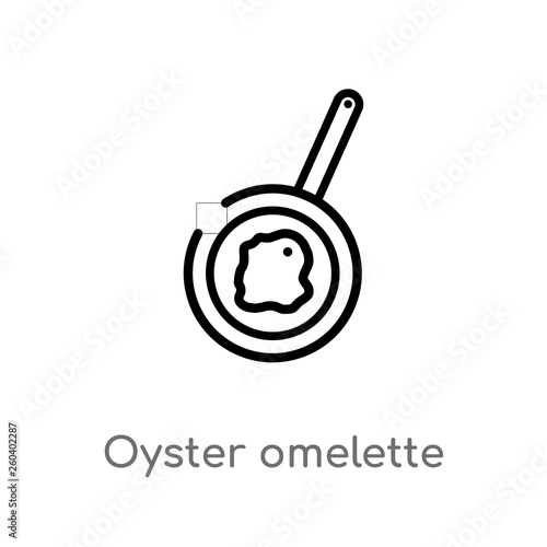 outline oyster omelette vector icon. isolated black simple line element illustration from food concept. editable vector stroke oyster omelette icon on white background