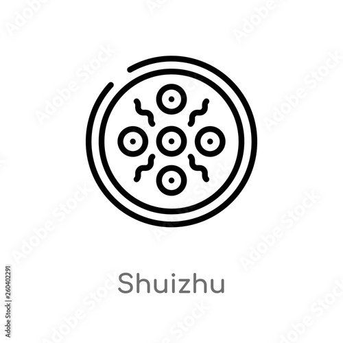 outline shuizhu vector icon. isolated black simple line element illustration from food concept. editable vector stroke shuizhu icon on white background