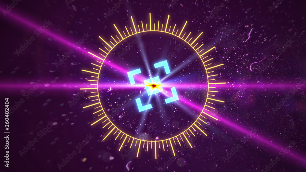 Futuristic HUD sight on an abstract background with highlights. Futuristic HUD sight on an abstract background with highlights.