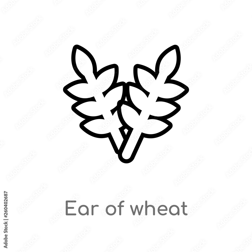 outline ear of wheat vector icon. isolated black simple line element illustration from food concept. editable vector stroke ear of wheat icon on white background outline ear of wheat vector icon. isolated black simple line element illustration from food concept. editable vector stroke ear of wheat icon on white background