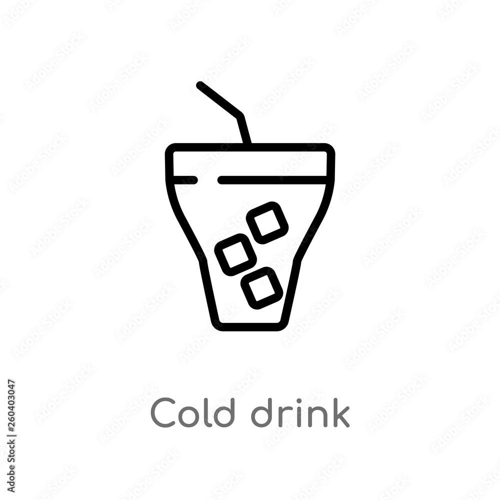 outline cold drink vector icon. isolated black simple line element illustration from food concept. editable vector stroke cold drink icon on white background outline cold drink vector icon. isolated black simple line element illustration from food concept. editable vector stroke cold drink icon on white background