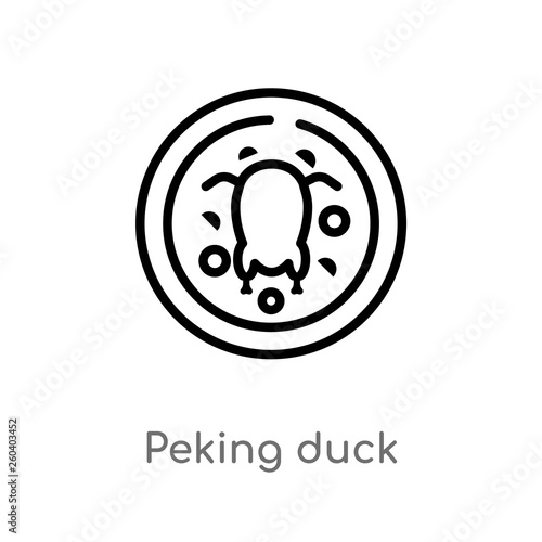 outline peking duck vector icon. isolated black simple line element illustration from food and restaurant concept. editable vector stroke peking duck icon on white background