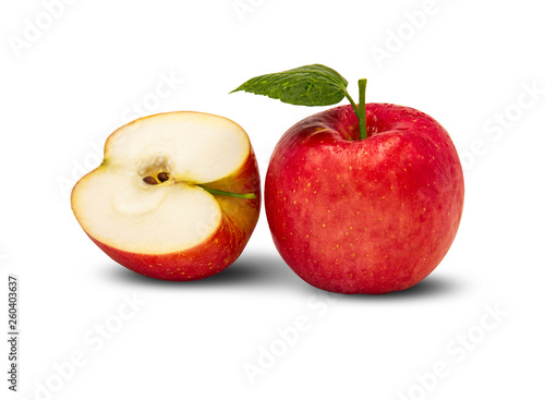 Fresh red apple isolated on the white background. With clipping path.