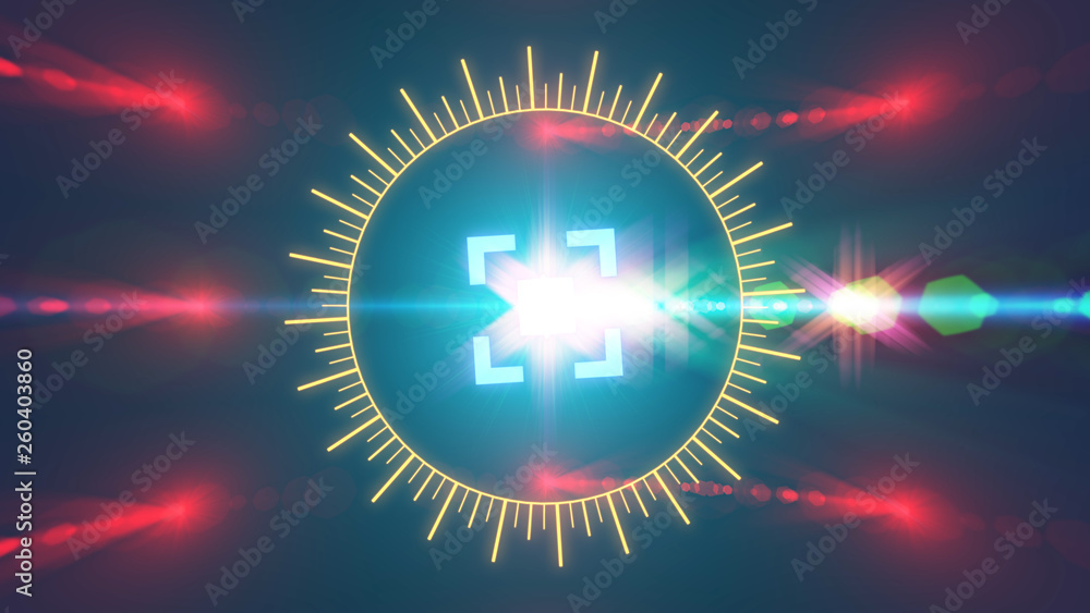 Obraz premium Futuristic HUD sight on an abstract background with highlights.
