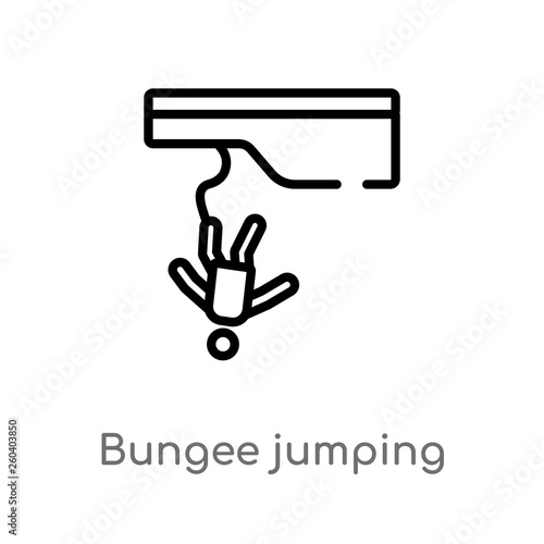 outline bungee jumping vector icon. isolated black simple line element illustration from free time concept. editable vector stroke bungee jumping icon on white background