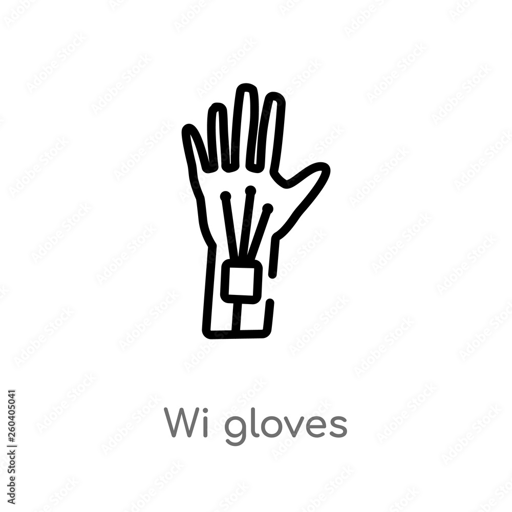 outline wi gloves vector icon. isolated black simple line element illustration from future technology concept. editable vector stroke wi gloves icon on white background outline wi gloves vector icon. isolated black simple line element illustration from future technology concept. editable vector stroke wi gloves icon on white background