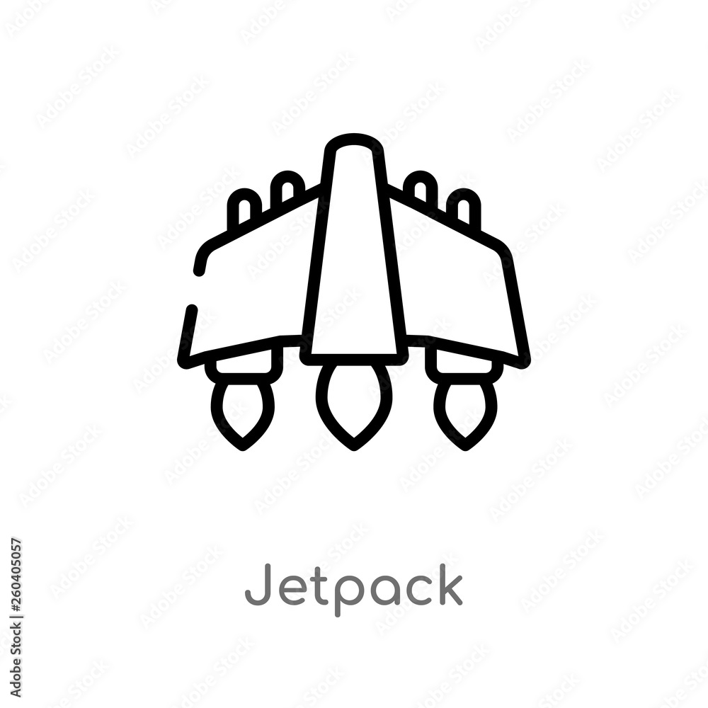 Digital Jetpack Icon Outline Vector. Rocket Speed. Future Skill
