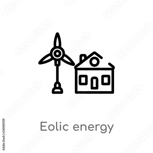 outline eolic energy vector icon. isolated black simple line element illustration from future technology concept. editable vector stroke eolic energy icon on white background