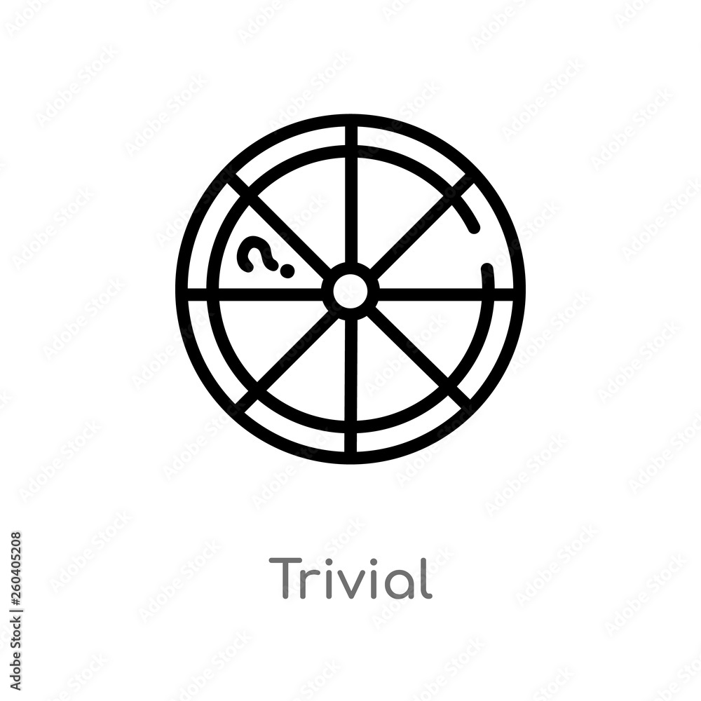 outline trivial vector icon. isolated black simple line element illustration from gaming concept. editable vector stroke trivial icon on white background outline trivial vector icon. isolated black simple line element illustration from gaming concept. editable vector stroke trivial icon on white background