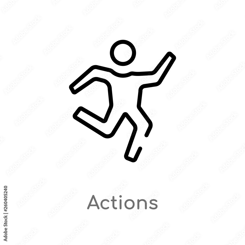 outline actions vector icon. isolated black simple line element illustration from gaming concept. editable vector stroke actions icon on white background outline actions vector icon. isolated black simple line element illustration from gaming concept. editable vector stroke actions icon on white background