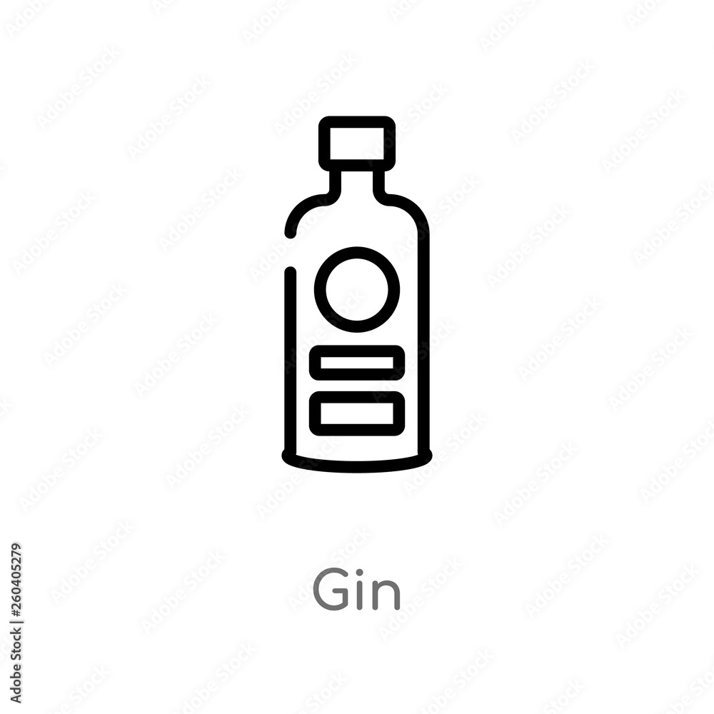 outline gin vector icon. isolated black simple line element illustration from gastronomy concept. editable vector stroke gin icon on white background outline gin vector icon. isolated black simple line element illustration from gastronomy concept. editable vector stroke gin icon on white background