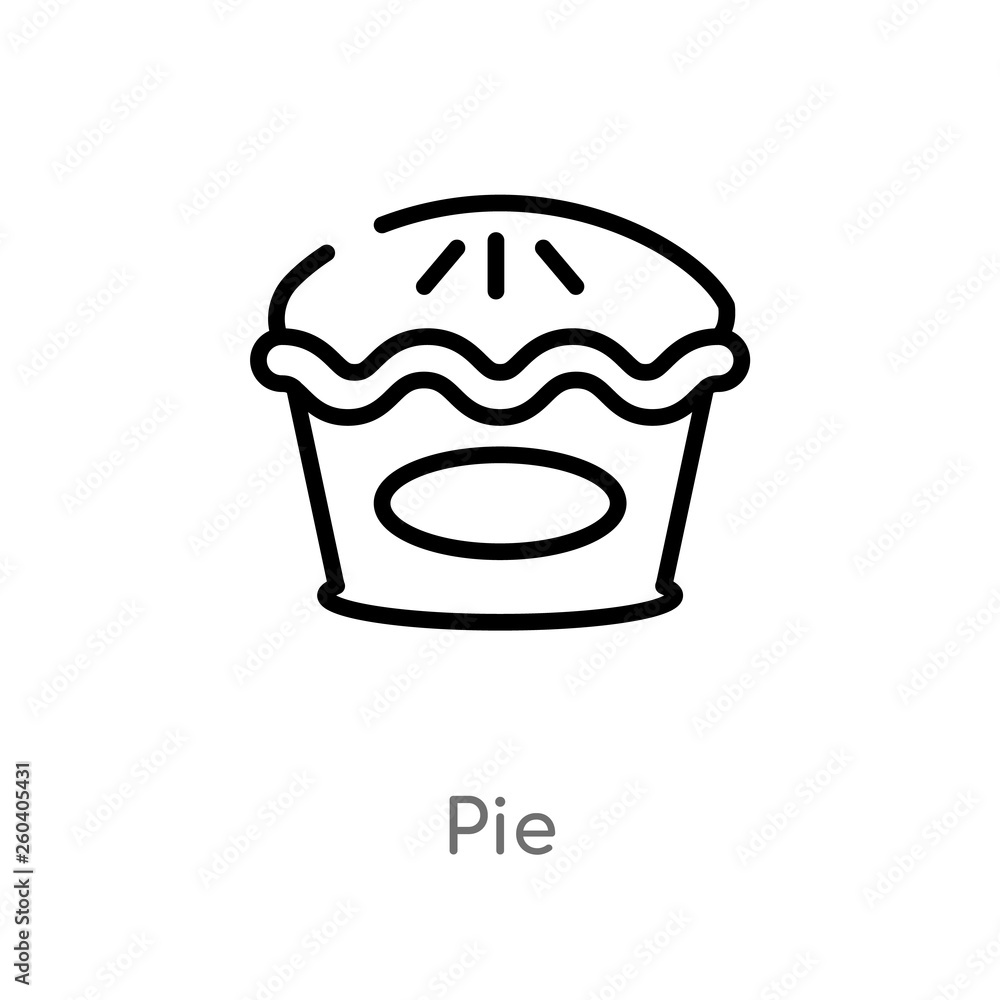outline pie vector icon. isolated black simple line element illustration from gastronomy concept. editable vector stroke pie icon on white background outline pie vector icon. isolated black simple line element illustration from gastronomy concept. editable vector stroke pie icon on white background