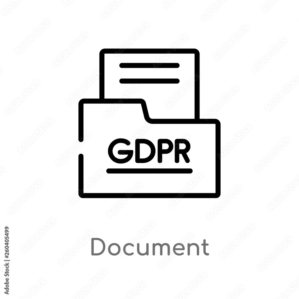 outline document vector icon. isolated black simple line element illustration from gdpr concept. editable vector stroke document icon on white background outline document vector icon. isolated black simple line element illustration from gdpr concept. editable vector stroke document icon on white background