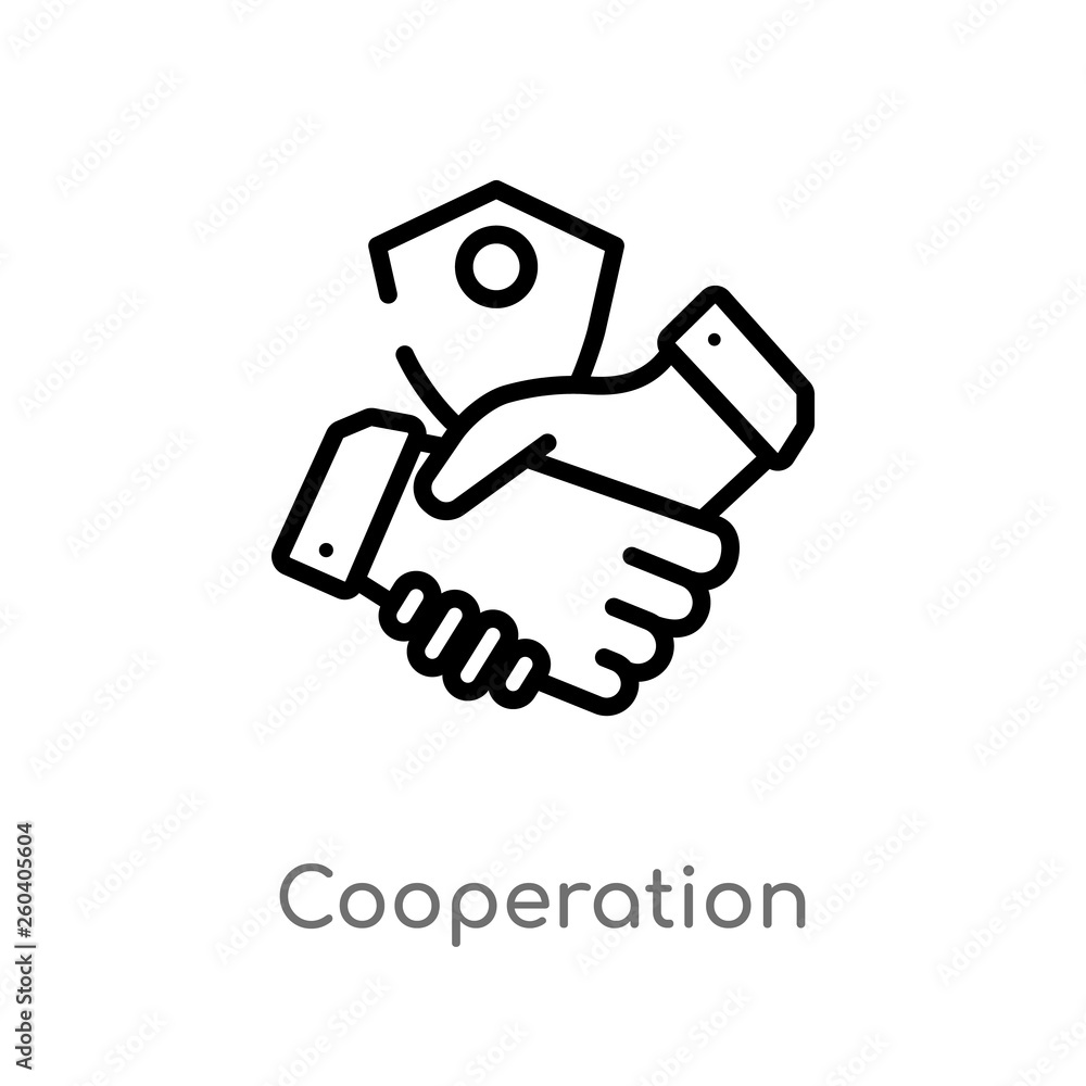 outline cooperation vector icon. isolated black simple line element illustration from gdpr concept. editable vector stroke cooperation icon on white background outline cooperation vector icon. isolated black simple line element illustration from gdpr concept. editable vector stroke cooperation icon on white background