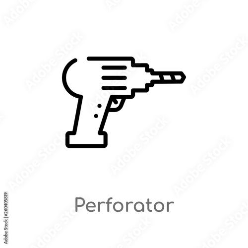 outline perforator vector icon. isolated black simple line element illustration from general concept. editable vector stroke perforator icon on white background