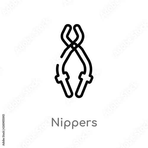 outline nippers vector icon. isolated black simple line element illustration from general concept. editable vector stroke nippers icon on white background