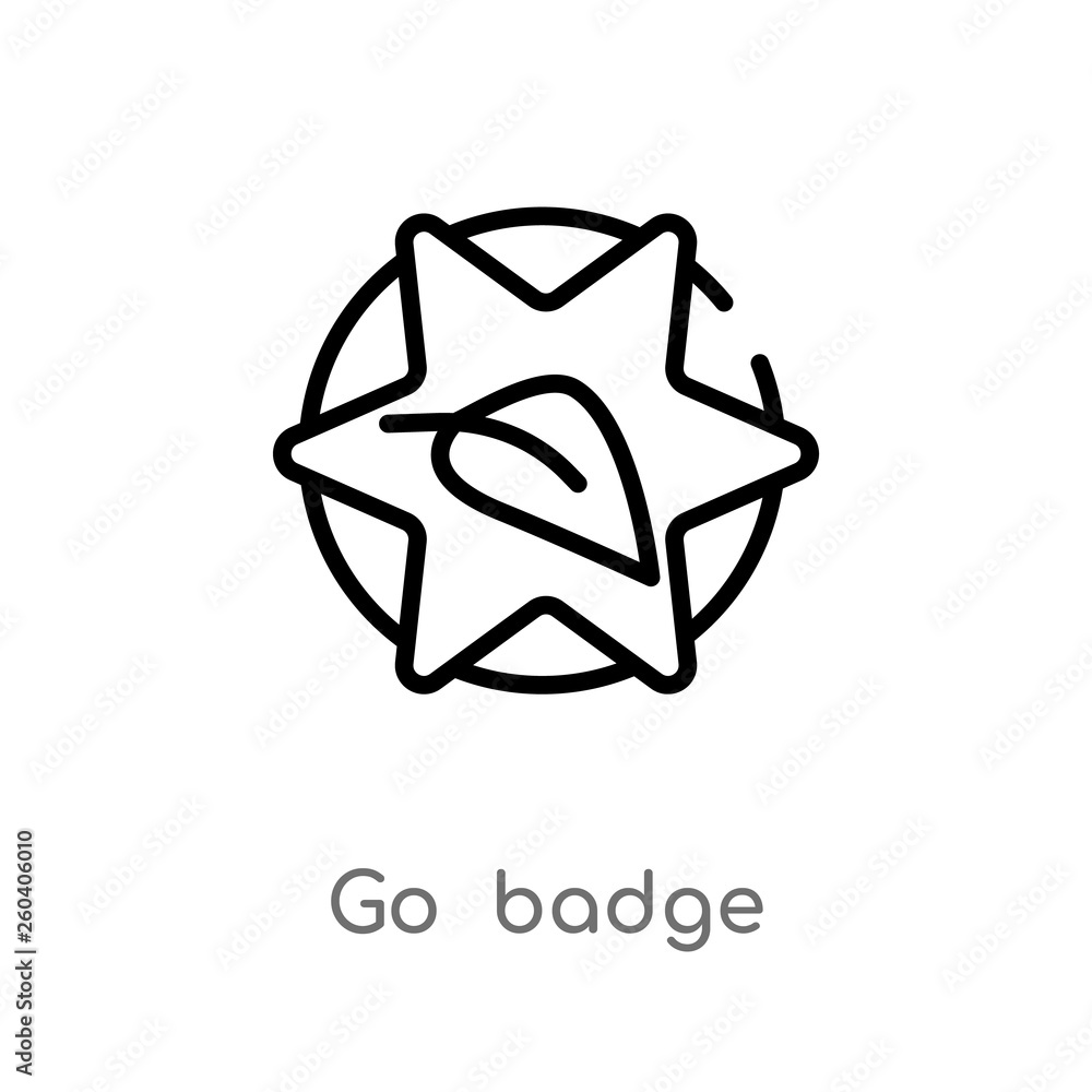 outline go badge vector icon. isolated black simple line element illustration from general concept. editable vector stroke go badge icon on white background outline go badge vector icon. isolated black simple line element illustration from general concept. editable vector stroke go badge icon on white background