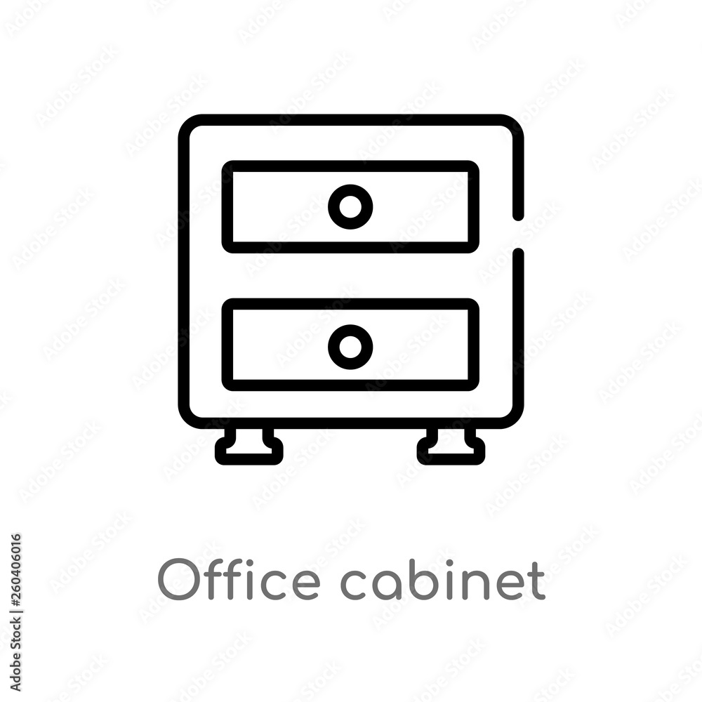 outline office cabinet vector icon. isolated black simple line element illustration from general concept. editable vector stroke office cabinet icon on white background outline office cabinet vector icon. isolated black simple line element illustration from general concept. editable vector stroke office cabinet icon on white background
