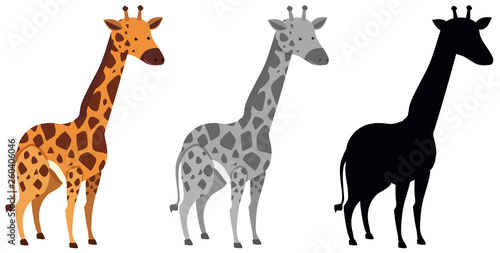 Fototapeta Naklejka Na Ścianę i Meble -  Set of giraffe character