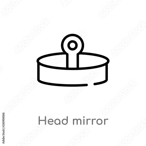 outline head mirror vector icon. isolated black simple line element illustration from general concept. editable vector stroke head mirror icon on white background